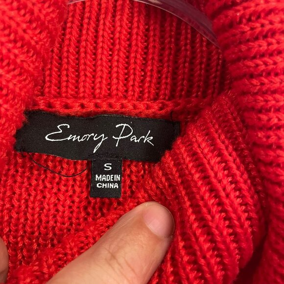 Emory Park Womens Turtleneck Knit Sweater Long Sleeve Red Size Small - Picture 8 of 9